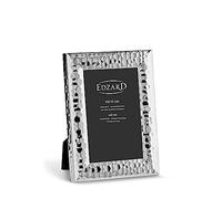 Edzard Silver Plated Photo Frame 4"x6" (10x15 cm) Gubbio, Non-Tarnishing, High Gloss Finish, Real Glass Front & Premium Velvet Back, Portrait or Landscape Display - Elegant Wedding Gift