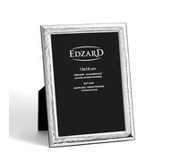 Edzard Silver Plated Photo Frame 5"x7" (13x18 cm) Carpino, Non-Tarnishing, High Gloss Finish, Real Glass Front & Wood-Decor Back, Portrait or Landscape Display - Elegant Wedding Gift