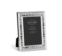 Edzard Silver Plated Photo Frame 5"x7" (13x18 cm) Gubbio, Non-Tarnishing, High Gloss Finish, Real Glass Front & Premium Velvet Back, Portrait or Landscape Display - Elegant Wedding Gift