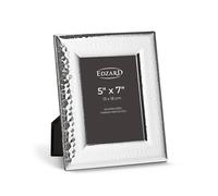 Edzard Positano Hammered Photo Frame for 5x7 Inch (13 x 18 cm) Photos, Silver Tarnish Proof with 2 Hanging Hooks