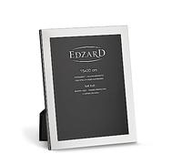 Edzard Silver Plated Photo Frame 6"x8" (15x20 cm) Prato, Non-Tarnishing, High Gloss Finish, Real Glass Front & Premium Velvet Back, Portrait or Landscape Display - Elegant Wedding Gift