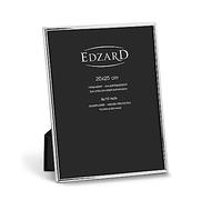 Edzard Silver Plated Photo Frame 8"x10" (20x25 cm) Genua, Non-Tarnishing, High Gloss Finish, Real Glass Front & Premium Velvet Back, Portrait or Landscape Display - Elegant Wedding Gift