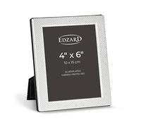 EDZARD Silver Plated Photo Frame Cagliari 6"x4" (10x15 cm) Non-Tarnishing
