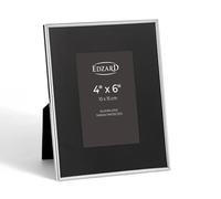 EDZARD Silver Plated Photo Frame Elda 6"x4" with Mount, Non-Tarnishing