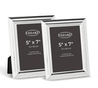 EDZARD Silver Plated Photo Frame Florence Set of 2 7"x5" Non-Tarnishing