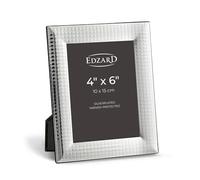 EDZARD Silver Plated Photo Frame Forli 6"x4" (10x15 cm) Non-Tarnishing