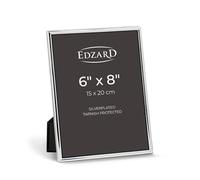 EDZARD Silver Plated Photo Frame Genua 8"x6" (15x20 cm) Non-Tarnishing