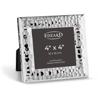 EDZARD Silver Plated Photo Frame Gubbio 4"x4" (10x10 cm) Non-Tarnishing