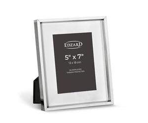 EDZARD Silver Plated Photo Frame Perugia 7"x5" with Mount, Non-Tarnishing