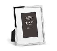 EDZARD Silver Plated Photo Frame Rivoli 7"x5" with Mount, Non-Tarnishing