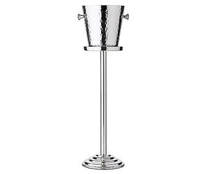 EDZARD Sparkling Wine Cooler, Bottle Cooler, Wine Cooler Capri, incl. Stand, Stainless Steel, Hammer Finish, Total Height 85 cm, Height of Cooler 23 cm