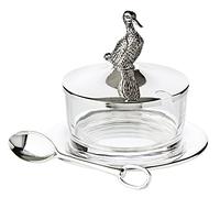 Edzard sugar bowl duck, silver-plated and tarnish protected, height 4,7 in, Ø 3,5 in