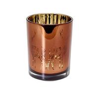 EDZARD Tea Light Glass Tea Light Holder Dian Copper Stag Design Height 4.9 in