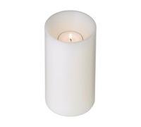 EDZARD Tea Light Holder Cornelius Deep (H 15 cm, Ø 8 cm), White | looks like a real pillar candle, never burns down, no wax stains, reversible, for tealight candles