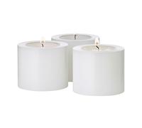 EDZARD Tea Light Holder Cornelius Set of 3 (H 5 cm, Ø 6 cm) | looks like a real pillar candle, never burns down, no wax stains, for tealight candles, 100 % recyclable polyethylene
