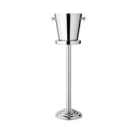 EDZARD Wine Chiller with Stand Sevilla (H 85 cm, Ø 23 cm), high-Gloss Polished Stainless Steel, Double-Walled, Smooth, with Handles, for 1 Bottle - Champagne Cooler, freestanding Bottle Cooler