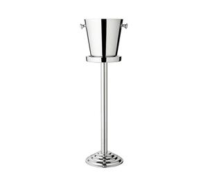 EDZARD Wine Chiller with Stand Sevilla (H 85 cm, Ø 23 cm), high-Gloss Polished Stainless Steel, Double-Walled, Smooth, with Handles, for 1 Bottle - Champagne Cooler, freestanding Bottle Cooler