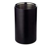 EDZARD Wine Cooler Pearl (H 20 cm, Ø 12 cm), matt Black | Stainless steel, double walled, polished, for 1 bottle, bottle chiller, champagne cooler, bar accessories