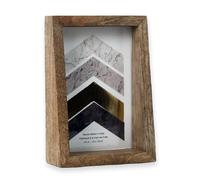EDZZEL Handcrafted Solid Wood Standing Box Photo Frame - 4x6 Deep Gallery Picture Frame with Real Glass - Rustic Tabletop Display Case for Memorabilia, Photos & 3D Art - Natural Grain Finish
