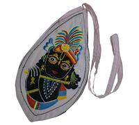 EDZZEL Hare Krishna Embroidered Bag Jaap Bag Cotton Bead Bag/Japa Mala Bag/Jholi/Chanting Bag/Meditation with Zip Pocket, Standard size, Crystal, No Gemstone