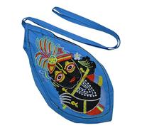 EDZZEL Hare Krishna Embroidered Bag Jaap Bag Cotton Bead Bag/Japa Mala Bag/Jholi/Chanting Bag/Meditation with Zip Pocket, Standard size, Crystal, No Gemstone