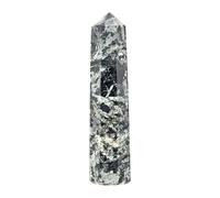 EDZZEL Natural Apache Tear Gemstone Wands Point 6 Faceted Tower Hexagonal Decor Stone 2 inches - 1 Pcs