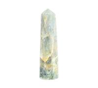 EDZZEL Natural Aquamarine Gemstone Wands Point 6 Faceted Tower Hexagonal Decor Stone 2 inches - 1 Pcs