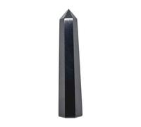 EDZZEL Natural Black Tourmaline Gemstone Wands Point 6 Faceted Tower Hexagonal Decor Stone 2 inches - 1 Pcs
