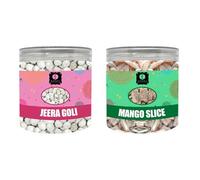 EDZZEL Natural Jeera Goli and Mango Slice 3.52 OZ (100 gm) | Pack of 2 Combo