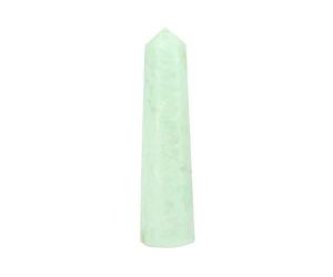 EDZZEL Natural Light Green Aventurine Gemstone Wands Point 6 Faceted Tower Hexagonal Decor Stone 2 inches - 1 Pcs