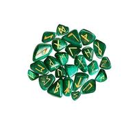 EDZZEL Natural Malachite Rune Stones Set with Engraved