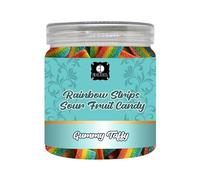 EDZZEL Rainbow Strips Sour Fruit Candy | Soft & Chewy Fruit Flavored Candy | Sweet Cube Jelly Treat