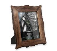 EDZZEL Rustic Live Edge Genuine Wood Picture Frame, 8x10 Handcrafted Natural Bark Edge Photo Frame, Vertical & Horizontal Tabletop Display, Farmhouse Log Cabin Home Decor, Made in India