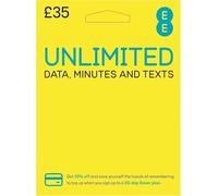 EE £35. Includes Unlimited Data Calls & Texts Pay As You Go Sim Card for 30 days.
