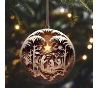 (Ee) Christmas Decorations Sale Clearance 2024 Christmas Stereoscopic Vision Birth Blessing Pendant 3D Effect Birth Acrylic Car Hanging Ornaments Xmas Deco