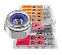 EE functions Lock Nut Assortment 180 Pieces Metric 2mm 3mm 4mm 5mm 6mm Imperial 7/16 9/64 5/32 3/16 1/4#4#6#8#10#14 304 Stainless Steel Nylon Insert Lock Nuts