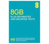 EE Pay As You Go SIM Card UK PREPAID PAYG £10 Bundle - 8GB + Unltd Texts & 500 Mins