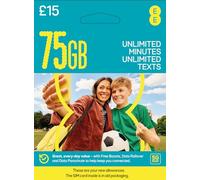 EE Pay As You Go SIM Card UK PREPAID PAYG with 75GB data, Unlimited minutes and text bundle for 30 days - worth £15