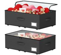 EE-RoomWorld Underbed Storage Box, No Assemble Required, 10 Inches Height, Large Capacity, Rolling Underbed Shoe Storage Containers, Dorm Underbed Storage Drawers