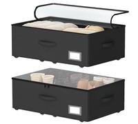 EE-RoomWorld Underbed Storage Box, No Assemble Required, 10 Inches Height, Large Capacity, Rolling Underbed Shoe Storage Containers, Dorm Underbed Storage Drawers
