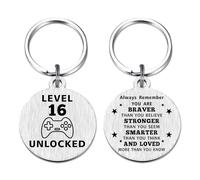 EE&YU 16th Birthday Gifts for Girls Boys - Level 16 Unlocked Keychain, Sweet 16 Year Old Birthday Gifts for Her Him, Funny Son Daughter Born in 2009 Present