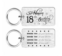 EE&YU 18th Birthday Gifts for Girls Boys - Happy 18th Birthday Keyring for Her Him, 18 Year Old Presents for Son Daughter