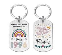 EE&YU 30th Birthday Gifts for Women, 30 Year Old Birthday Keyring Born 1996