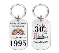 EE&YU 30th Birthday Gifts for Women - Happy 30 Year Old Birthday Keyring for Her Female, 30 Fabulous Presents for Daughter, Making the World A Better Place Since 1995