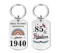 EE&YU 85th Birthday Gifts for Women - Happy 85 Year Old Birthday Keyring, 85 Fabulous Presents for Her Female, Making the World a Better Place Since 1940