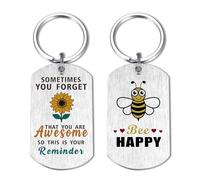 EE&YU Bee Gifts - Bee Happy Graduation Keyring, Sunflower Gifts for Women Men, Sometimes You Forget You're Awesome Present