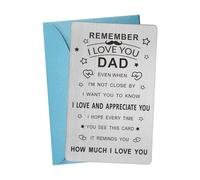 EE&YU Dad Card from Daughter Son - Dad Birthday Card for Men, I Love and Thank You My Daddy Presents