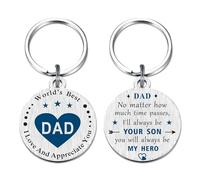 EE&YU Dad Christmas Keyring Gifts from Son - My Best Daddy Xmas Birthday Keyring from Boys, I Love and Thank You Daddy Presents