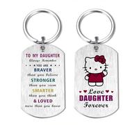 EE&YU Daughter Keyring Gifts - Hello Decorations for Beautiful Girls, My Daughter Birthday Graduation Key Ring