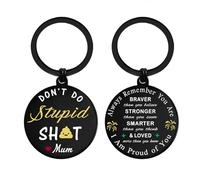 EE&YU Don't Do Stupid Keyring from Love Mum - Funny Teen Boys Girls 18th Birthday Gag Gifts, Son Daughter Stocking Stuffer